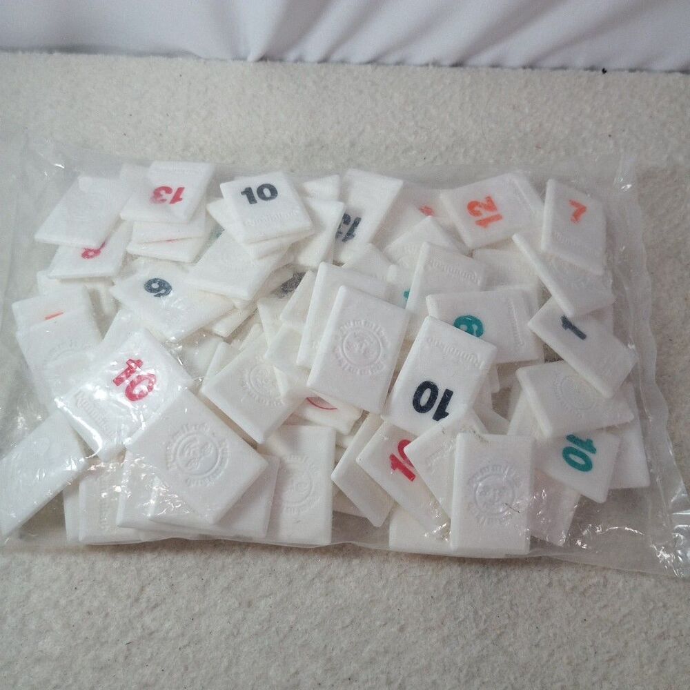 Rummikub Replacement Tiles Lot White Number Game Pieces Mixed Numbers